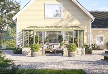 Green Room Lean To Elegant – Vægdrivhus i gammeldags stil på mur grønn