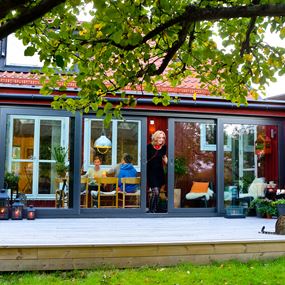 Willab Garden glaspartier, WG 100 Vinterisolerede facadepartier & skydedøre antracitgrå/hvid
