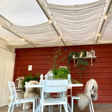Skyggegardin på snor - Gardiner til udestue