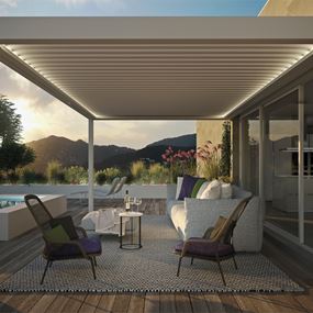 Moderne og praktisk Pergola i lakeret aluminium.